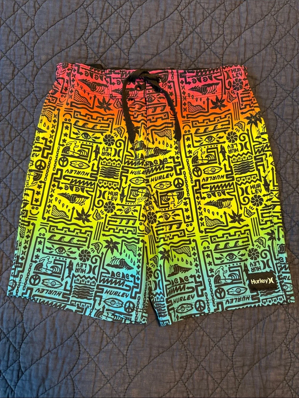 Hurley Boy’s Rainbow Gradient Print Swim Shorts